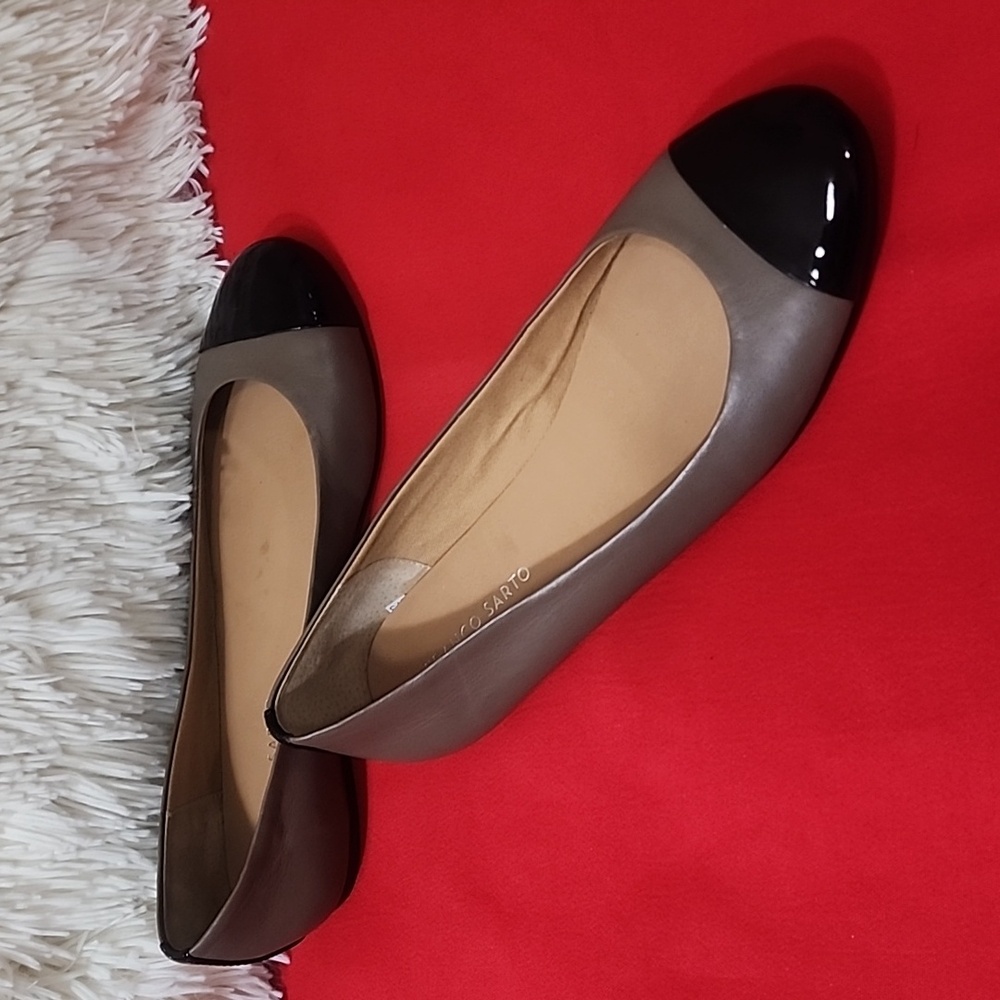 Franco Sarto Zippy Black and Brown Loafers Elegant Flats